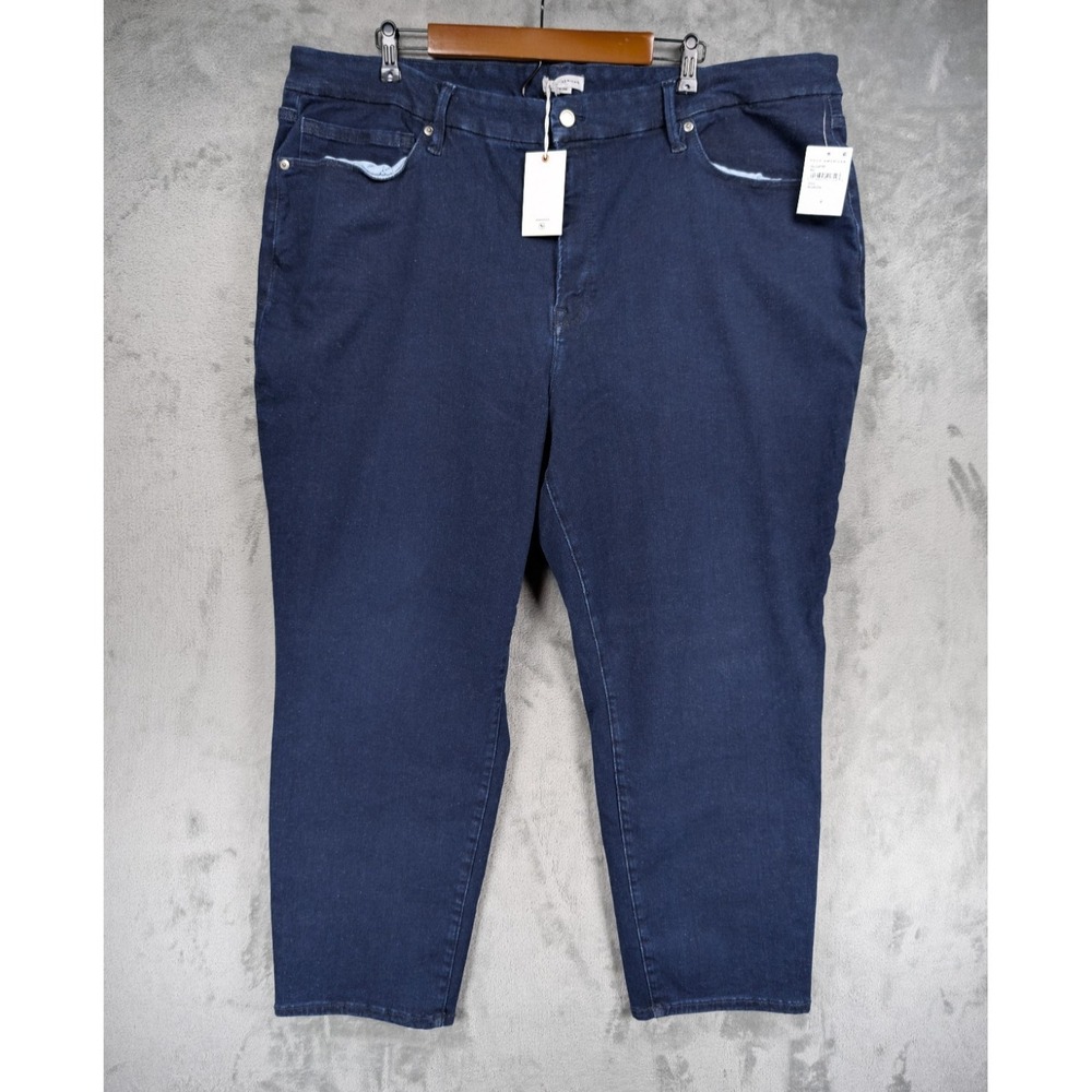 Good American Jeans Always Fits Good Legs Straight Dark Blue size 28-32 NWT
